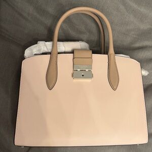 Kate Spade VoyageLight Pink Leather Satchel Handbag with Tan Accents BMWT